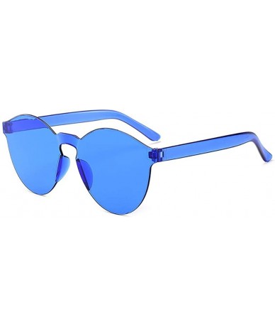 Round Unisex Fashion Candy Colors Round Outdoor Sunglasses Sunglasses - Dark Blue - CX190R7IRTS $26.26