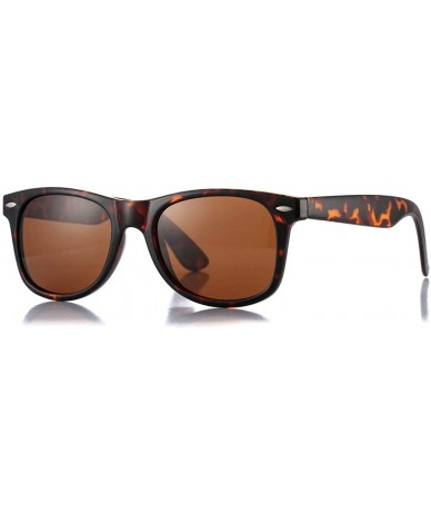 Wayfarer Classic Polarized Sunglasses Unisex Square Horn Rimmed Design - A91 Tortoise/Brown + Black/Black - CF18SKSDODZ $29.84