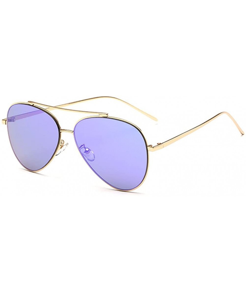 Sport Unisex Polarized Sunglasses Thin Frame colorful Lens UV400 protection - Gold/Purple - CT128ECGU8N $33.24