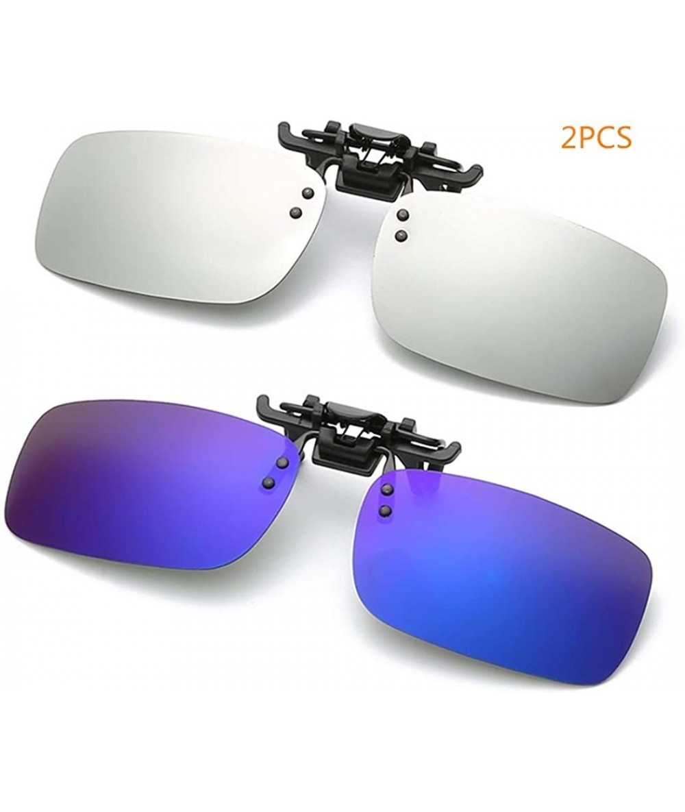 Rimless Clip on Sunglasses Polarized- Flip Up Rimless Anti Glare for Driving Fishing- UV Protection- 2 PACK - Type 4 - CI18HX...