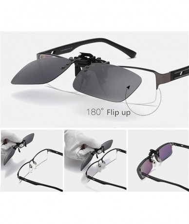 Rimless Clip on Sunglasses Polarized- Flip Up Rimless Anti Glare for Driving Fishing- UV Protection- 2 PACK - Type 4 - CI18HX...