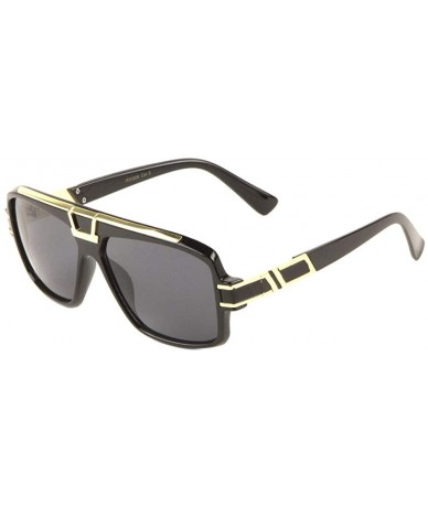 Square Art Deco Rounded Square Fashion Sunglasses - Black - CZ1988A9KYZ $25.81