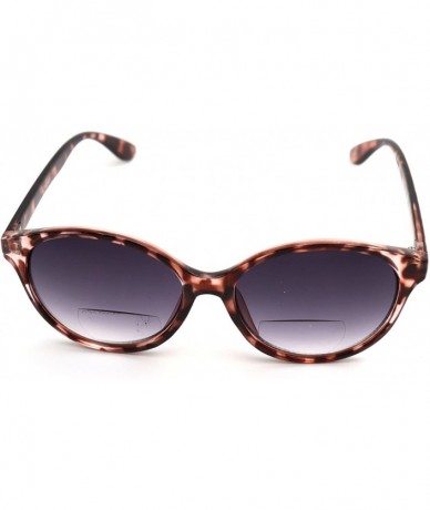 Aviator Vintage Women CatEye Round Reading Sun Readers Oversized (Z3 Shiny Pink Tortoise/Bifocal - 1.00) - CM18EIYKRMD $31.89