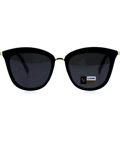 Cat Eye Womens VG Eyewear Mod Designer Fashion Horned Cat Eye Sunglasses - All Black - CT18GLSGEMM $24.33