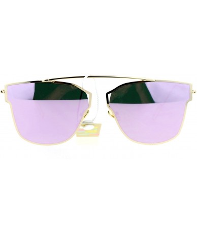 Rimless Ultra Flat Lens Bridgeless Flat Top Bridge Half Horn Rim Sunglasses - Gold Pink - CX12CO4S45J $24.67