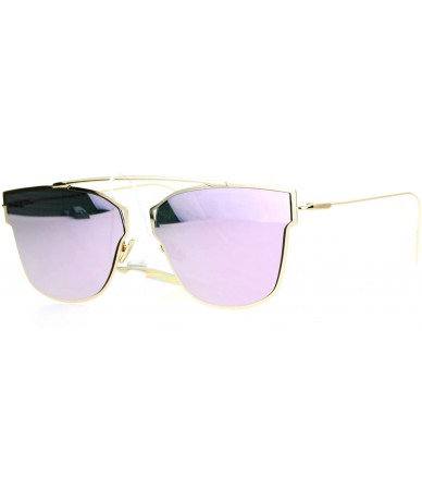 Rimless Ultra Flat Lens Bridgeless Flat Top Bridge Half Horn Rim Sunglasses - Gold Pink - CX12CO4S45J $24.67