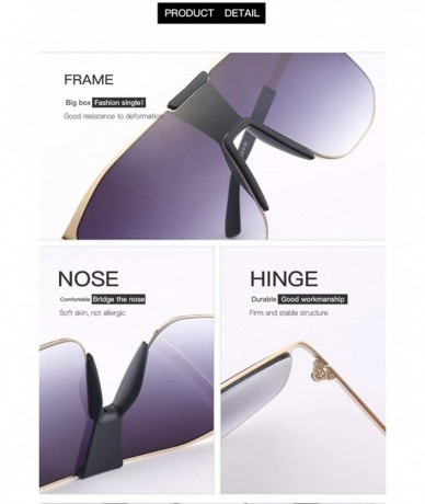 Oversized Unisex Square Oversized Sunglasses for Women Men UV Protection Fashion Large Frame Metal Frame - C5 - C2198W2604Z $...