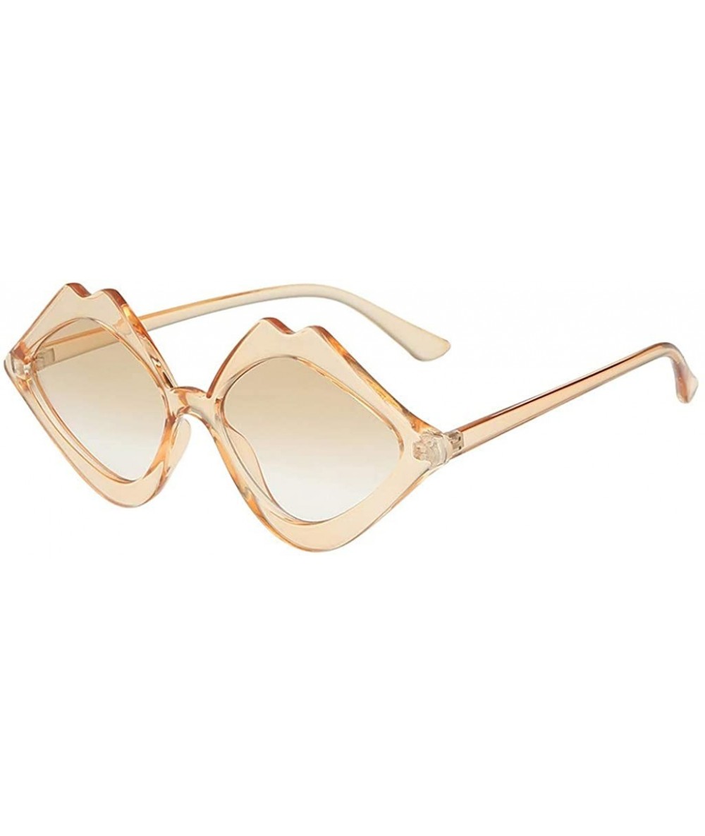 Oval Women's Fashion Jelly Sunshade Sunglasses Integrated Candy Color Glasses Designer Style - Khaki - CI18UQIYUOK $16.74