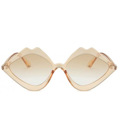 Oval Women's Fashion Jelly Sunshade Sunglasses Integrated Candy Color Glasses Designer Style - Khaki - CI18UQIYUOK $16.74