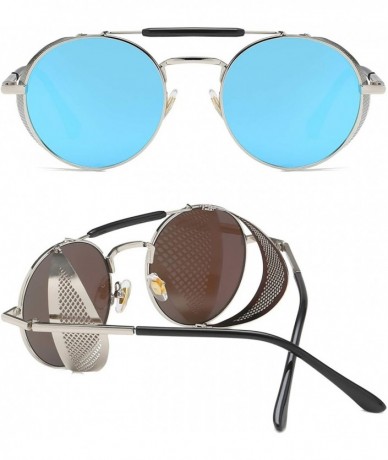 Oval Steampunk Sunglasses for Women Men- Retro Round Unisex Eyewear Glasses UV400 VL9504 - CQ18RT38OC2 $24.56