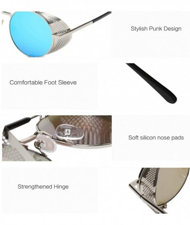 Oval Steampunk Sunglasses for Women Men- Retro Round Unisex Eyewear Glasses UV400 VL9504 - CQ18RT38OC2 $24.56