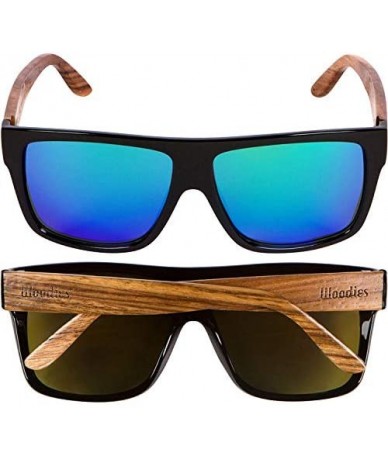 Aviator Zebra Wood Aviator Wrap Sunglasses with Polarized Lenses - CS180ZZD4OU $50.43