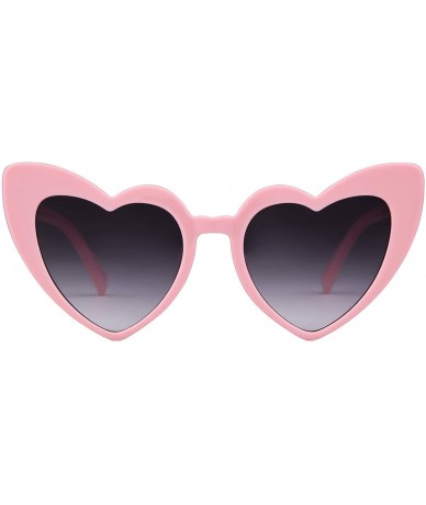 Oversized Clout Goggle Heart Sunglasses Vintage Cat Eye Mod Style Retro Kurt Cobain Glasses - Pink Double Grey - CH188YH3XXC ...