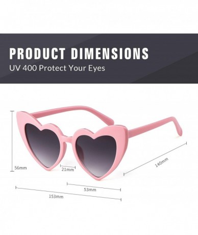 Oversized Clout Goggle Heart Sunglasses Vintage Cat Eye Mod Style Retro Kurt Cobain Glasses - Pink Double Grey - CH188YH3XXC ...