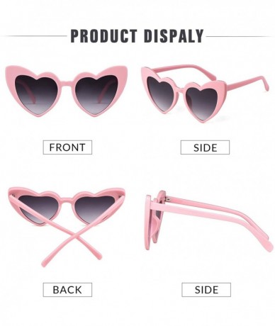 Oversized Clout Goggle Heart Sunglasses Vintage Cat Eye Mod Style Retro Kurt Cobain Glasses - Pink Double Grey - CH188YH3XXC ...