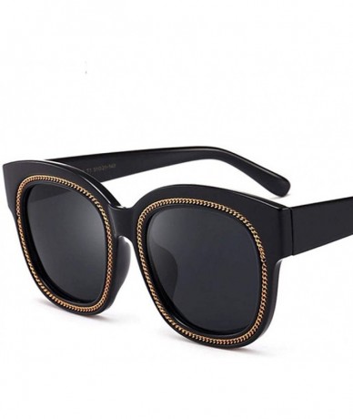 Oversized Cat Eye Chain Polarized Sunglasses Men Women 2019 Fashion Shades C2 Leopard - C2 Leopard - CU18YR2NZ8Q $24.96