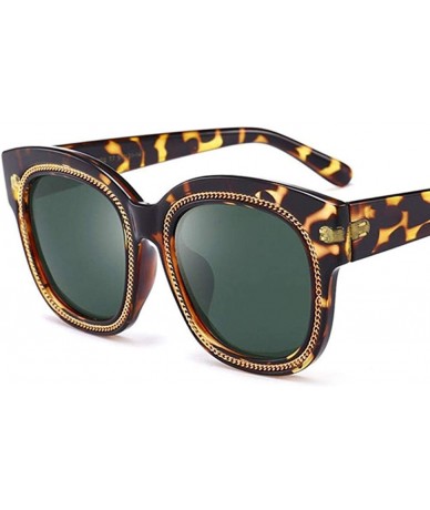 Oversized Cat Eye Chain Polarized Sunglasses Men Women 2019 Fashion Shades C2 Leopard - C2 Leopard - CU18YR2NZ8Q $24.96