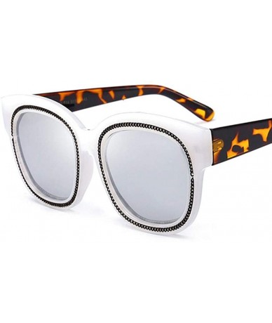 Oversized Cat Eye Chain Polarized Sunglasses Men Women 2019 Fashion Shades C2 Leopard - C2 Leopard - CU18YR2NZ8Q $24.96