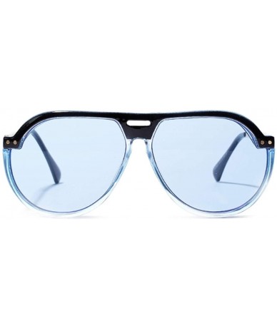 Square Fashion Men's and Women's Resin lens Candy Colors Sunglasses UV400 - Blue - CB18N7DMQUG $18.56