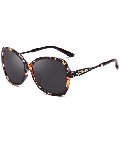 Oversized Round diamond-embellished sunglasses for ladies fashion Polarized Sunglasses - A - CF18Q70SX36 $44.81