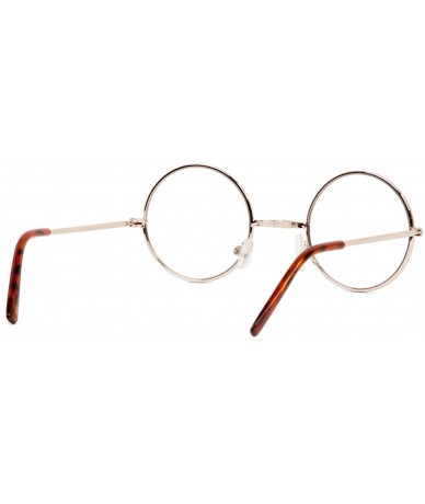 Round Circular Gold Frame Clear Lens Glasses with Free Soft Case - CT112MWJRN7 $18.86