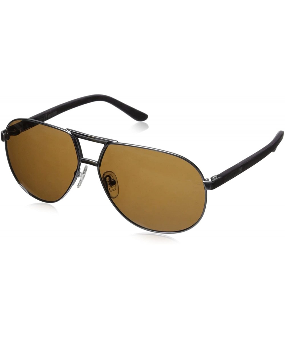 Aviator Classic Aviator HTG1012 C3 Polarized Round Sunglasses - Metallic - CP11OCMWLBZ $67.62