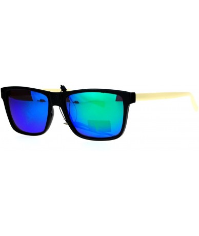 Rectangular Luxury Metal Arm Narrow Rectangular Mens Sunglasses - Green Revo - CI12IVI50Q3 $24.07