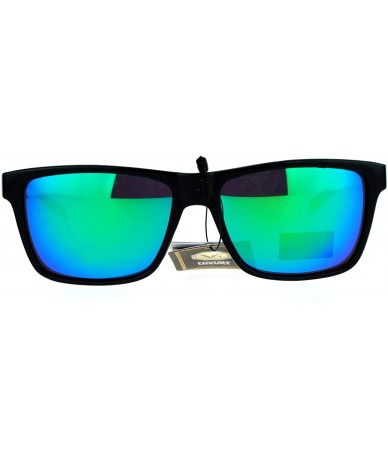 Rectangular Luxury Metal Arm Narrow Rectangular Mens Sunglasses - Green Revo - CI12IVI50Q3 $24.07