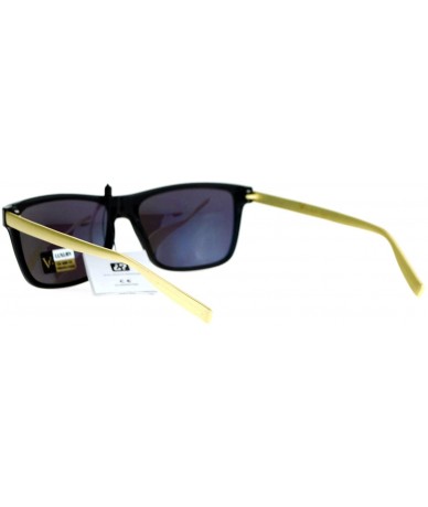 Rectangular Luxury Metal Arm Narrow Rectangular Mens Sunglasses - Green Revo - CI12IVI50Q3 $24.07