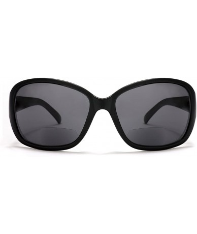 Oval Women's Bifocal Reading Sunglasses Fashion Readers for Under the Sun Square Sunglasses - Black - C011H0DWVYP $43.07