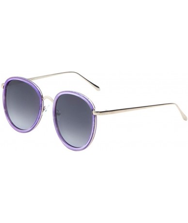 Aviator Classic Dapper Aviator Sunglasses Flat Lens Unisex Iconic Fashion Eyewear - Purple - CG17YEG6W7D $18.16