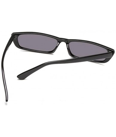 Square Vintage Rectangle Small Frame Sunglasses Fashion Designer Square Shades for Women - Black - CF18G0NE2MU $19.18