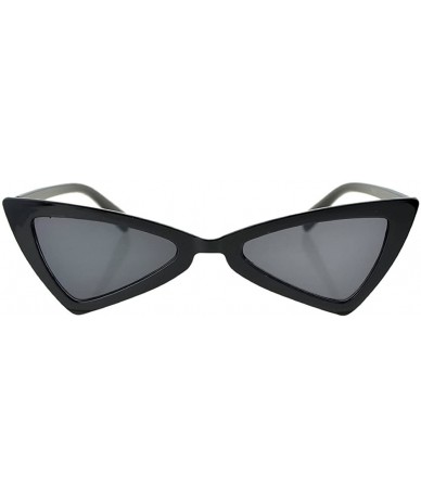 Cat Eye Multicolors Exaggerated Triangle Cat Eye Plastic Fancy Lady Sunglasses with Sunglasses Case - Black Gray - CZ18D0DRUZ...