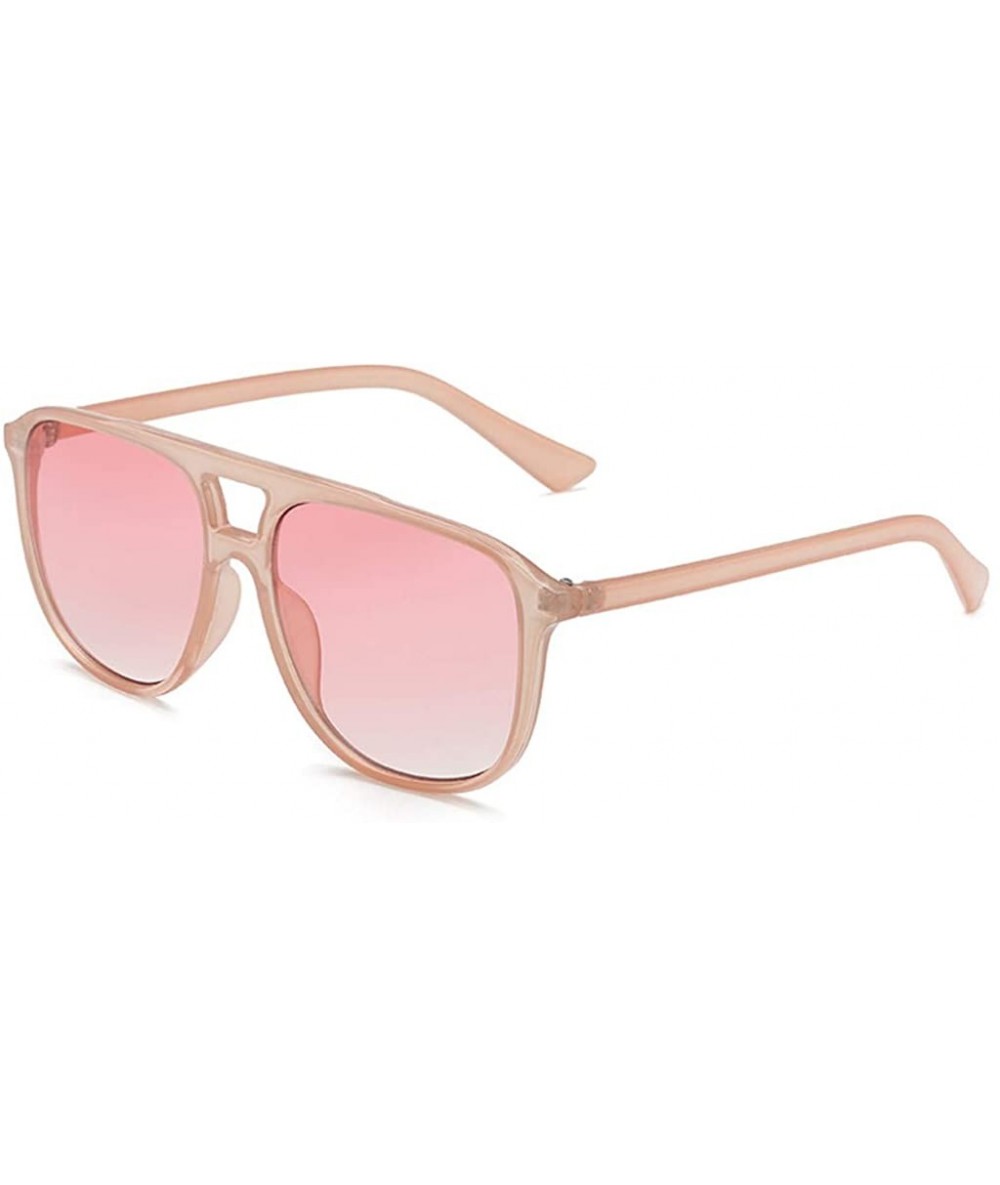 Rectangular Unisex Classic Aviator Style Sunglasses Vintage Retro Pilot Goggle Glasses - Pink - CA196SDUWD7 $16.30