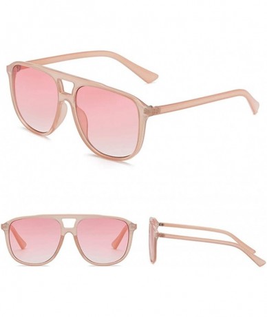 Rectangular Unisex Classic Aviator Style Sunglasses Vintage Retro Pilot Goggle Glasses - Pink - CA196SDUWD7 $16.30