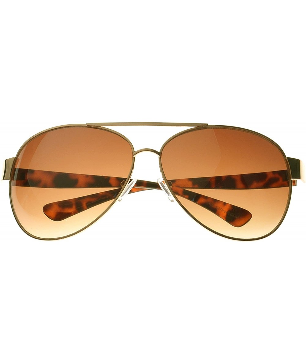 Aviator Premium Sunglasses UV400 Gold Frame Fashion Aviator Amber Gradient Lens - C4116YSZ7XT $27.56