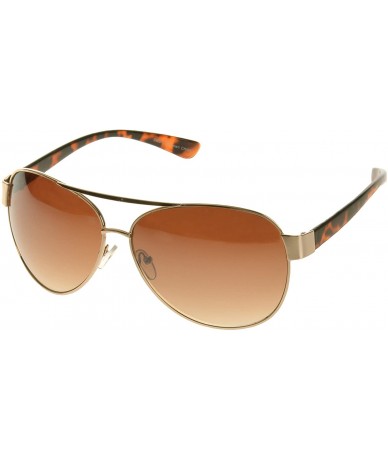 Aviator Premium Sunglasses UV400 Gold Frame Fashion Aviator Amber Gradient Lens - C4116YSZ7XT $27.56