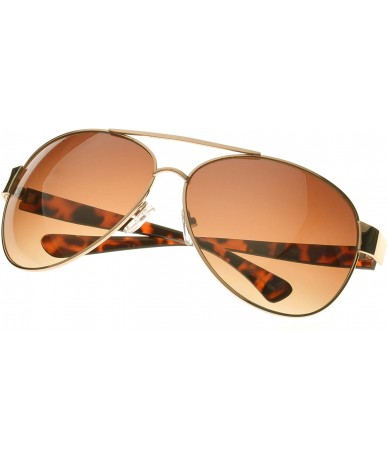 Aviator Premium Sunglasses UV400 Gold Frame Fashion Aviator Amber Gradient Lens - C4116YSZ7XT $27.56