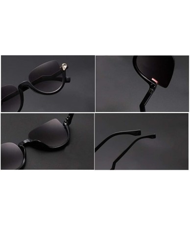 Cat Eye Half Cat Eye Sunglasses Women Retro Unique Curved Legs Style Eyeglasses - C5 - CR18D3KGE9L $22.23