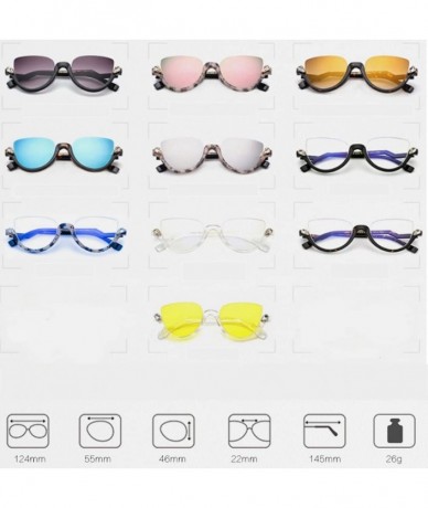 Cat Eye Half Cat Eye Sunglasses Women Retro Unique Curved Legs Style Eyeglasses - C5 - CR18D3KGE9L $22.23