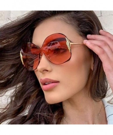 Oversized Celebrity Crystal Oversized Round Sunglasses for Women Shades - Gold Blue - CQ1906DHZ8G $23.20