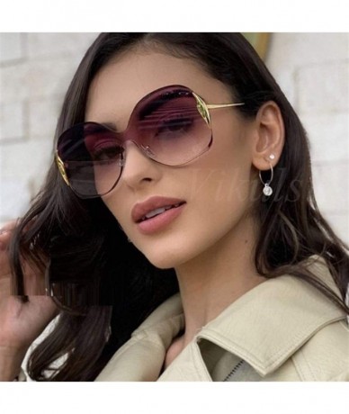 Oversized Celebrity Crystal Oversized Round Sunglasses for Women Shades - Gold Blue - CQ1906DHZ8G $23.20