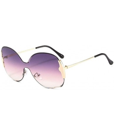 Oversized Celebrity Crystal Oversized Round Sunglasses for Women Shades - Gold Blue - CQ1906DHZ8G $23.20