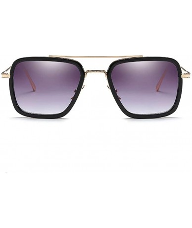 Goggle Vintage Aviator Sunglasses Square Gradient - Purple&white Lens - CQ18UYRUHDD $17.63