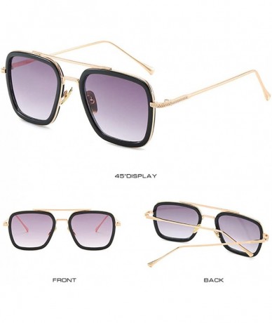 Goggle Vintage Aviator Sunglasses Square Gradient - Purple&white Lens - CQ18UYRUHDD $17.63