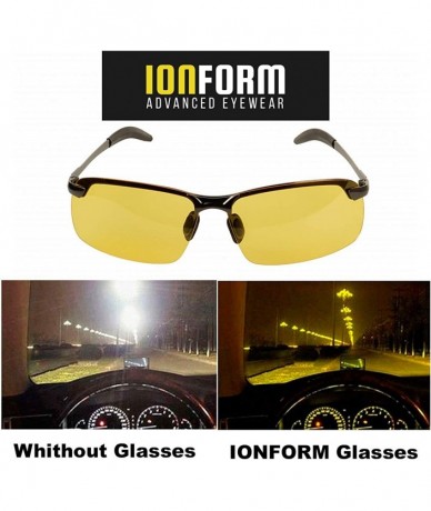 Square Night Driving Glasses Glare Reducing Polarized Lens Anti-Glare Vision for Men & Women - Sport - CY18ADUWT80 $50.39