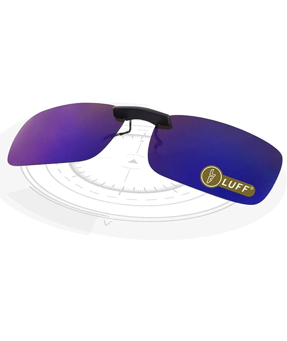 Wrap Polarized Clip on Sunglasses for Prescription/Myopia Eyeglasses Outdoor/Driving - Blue - CM1803WYA4U $23.06