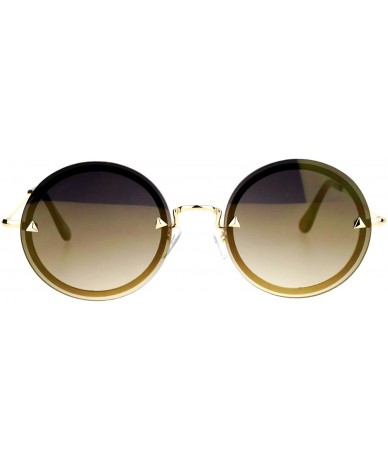 Rimless Round Circle Frame Sunglasses Womens Full Mirror Lens Rear Rim Fashion - Gold (Gold Mirror) - CC1877HA7OA $19.71