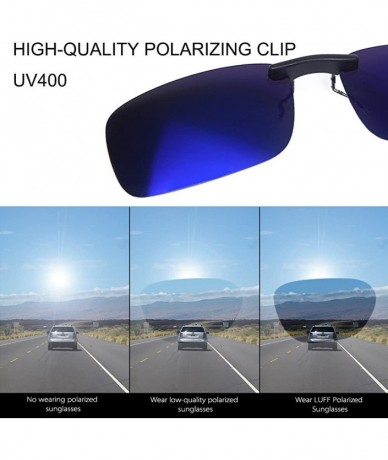 Wrap Polarized Clip on Sunglasses for Prescription/Myopia Eyeglasses Outdoor/Driving - Blue - CM1803WYA4U $23.06