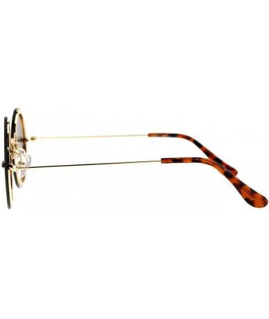 Rimless Round Circle Frame Sunglasses Womens Full Mirror Lens Rear Rim Fashion - Gold (Gold Mirror) - CC1877HA7OA $19.71